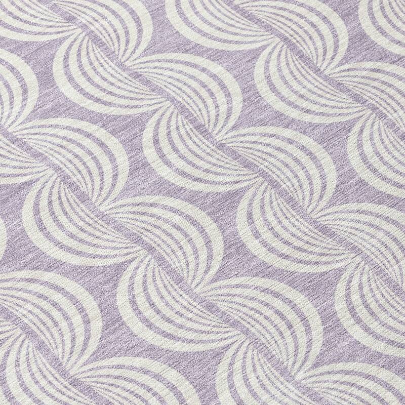 Machine Washable Indoor/ Outdoor Wavy Modern Chantille Rug