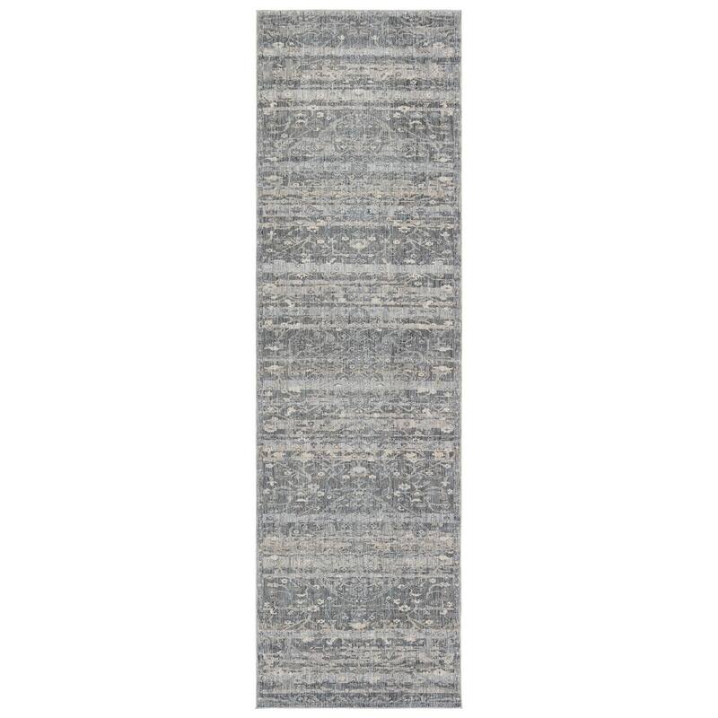 Surselva Oriental Area Rug - 3' x 10' - Gray/Blue - Runner/Rectangle