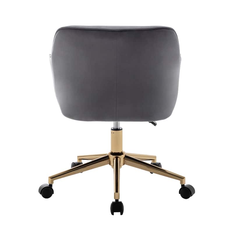 Porthos Home Raisa Velvet Office Chair with Gold Chrome Base