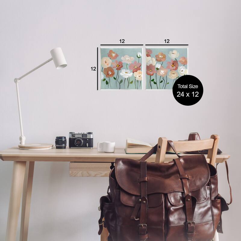 Stupell Budding Boho Blooms Wall Plaque Art Design By Charity Henderson (Set of 2)