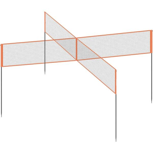 slide 2 of 11, Orange Steel and PE Adjustable Volleyball Net, Weatherproof, Portable and Quick Setup Orange