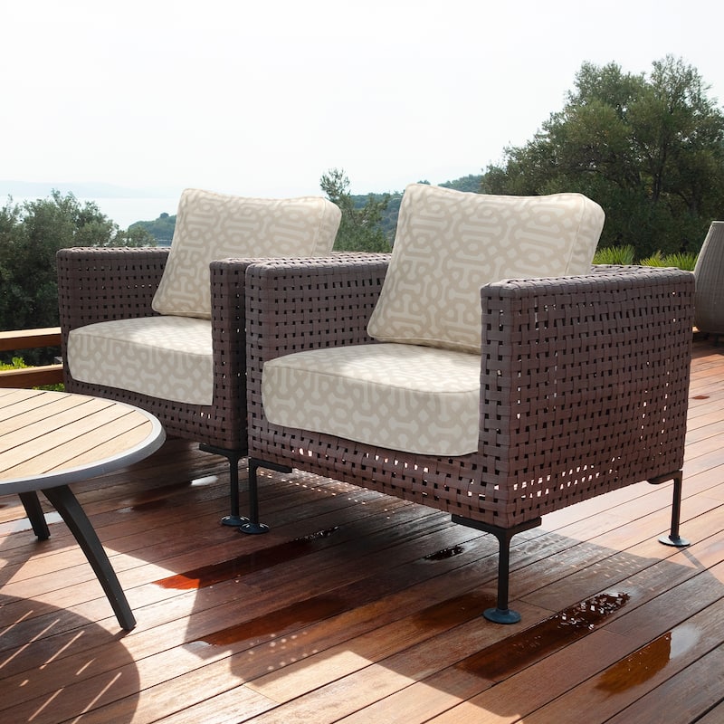 Aoodor 24x24x6 Inch Outdoor Patio Chair Cushions Set, Weather-Resistant Sunbrella Fabric Outdoor Cushion - 24"x24"