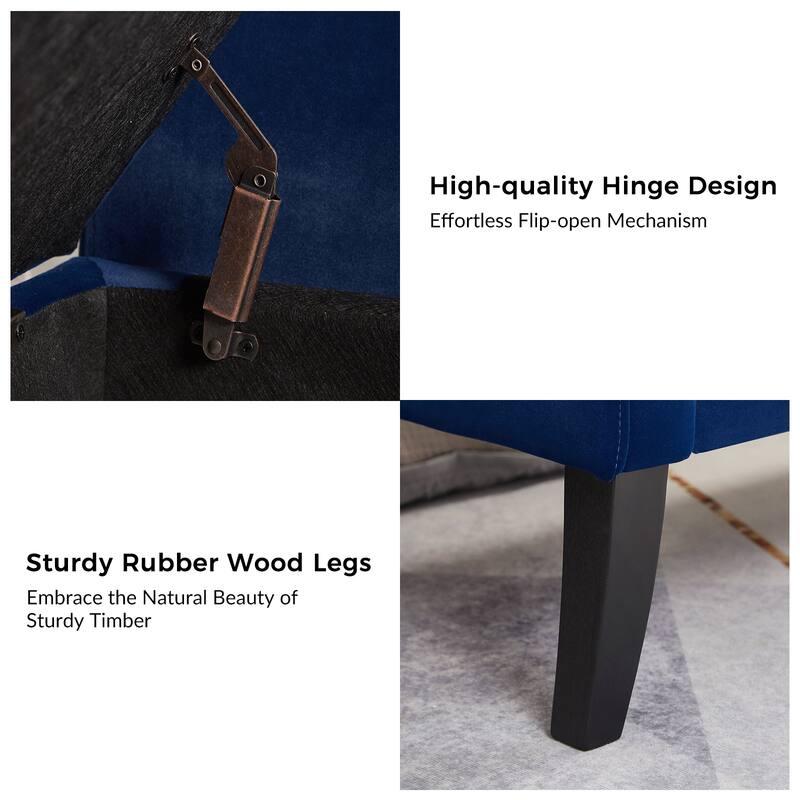 Ramiro Contemporary Velvet Storage Bench by HULALAHOME