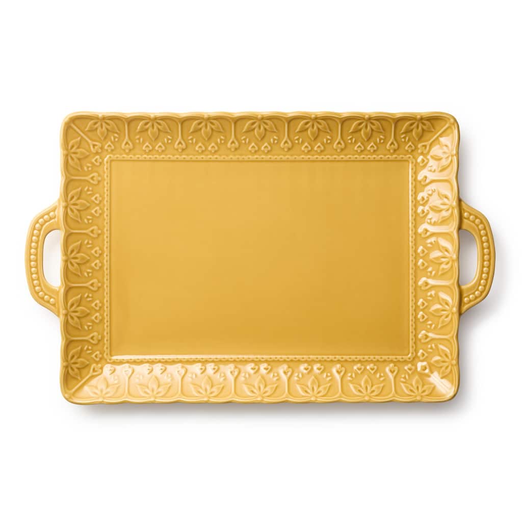 Certified International Provence Embossed Rectagular Platter w/Handles - 20"W x 12.5"D x 1.5"H