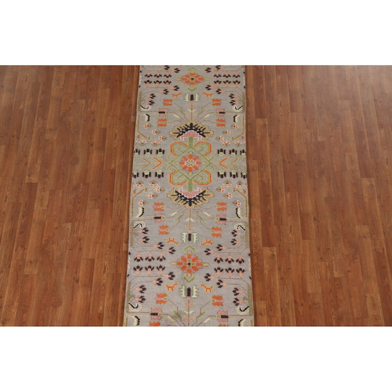 All-Over Kazak Indian Runner Rug Handmade Wool Carpet - 2'6"x 9'9"