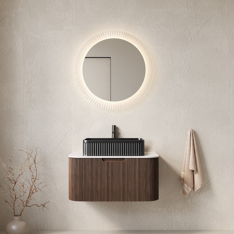 Wall-Mounted Floating Bathroom Vanity with Sink