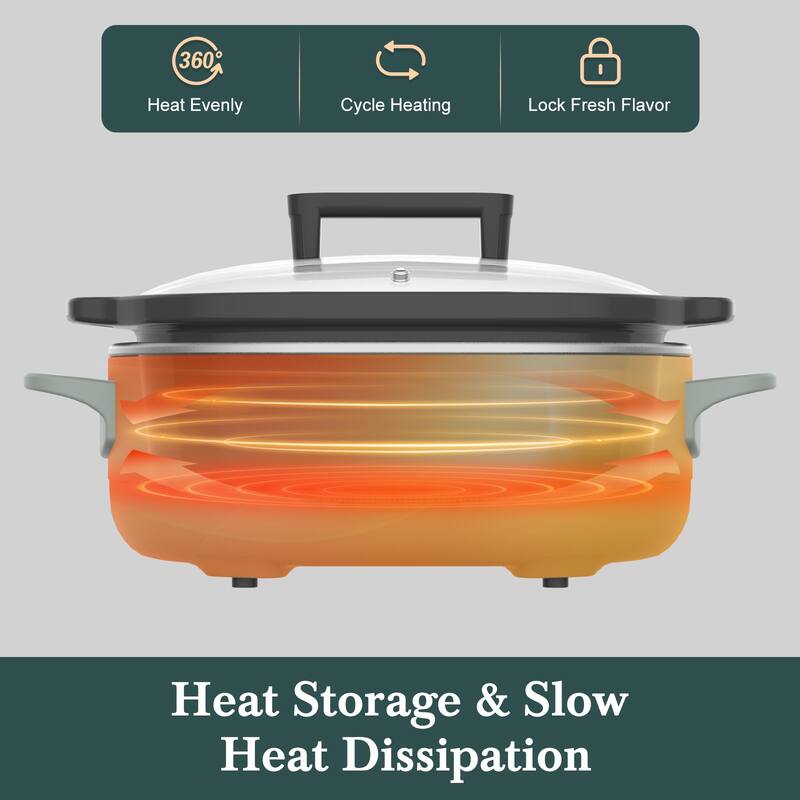 Magnifique 6 QT Versatile Programmable Slow Cooker for Dishwasher Safe