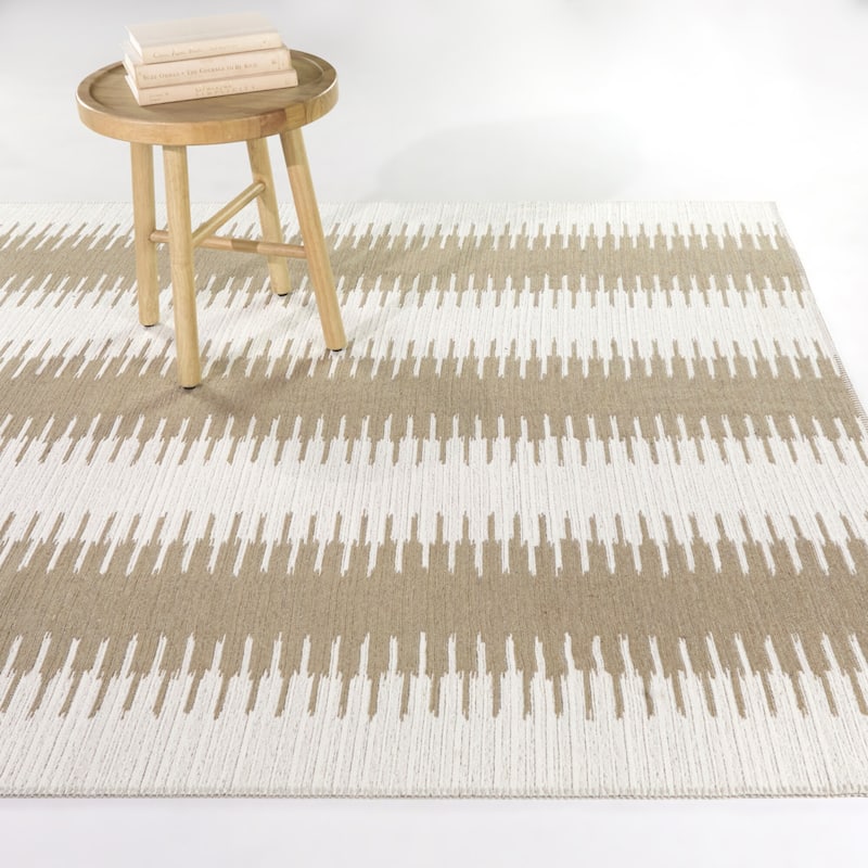 Bassler Modern Striped Area Rug - 7'10" x 10' - Brown - Rectangle