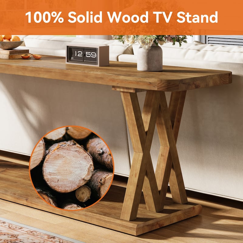 63" TV Stand for TVs Up to 75 Inches, Low Media Console Television Stands