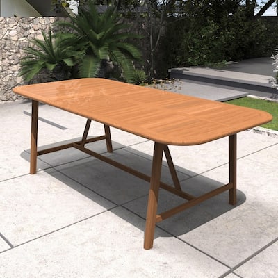 Modern Outdoor Extendable Acacia Wood Dining Table Perfect for Family Gatherings
