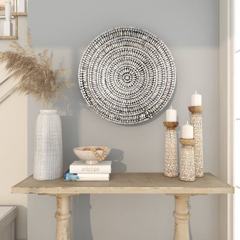 Tan Shell Coastal Wall Decor Ornamental 27 x 27 x 3