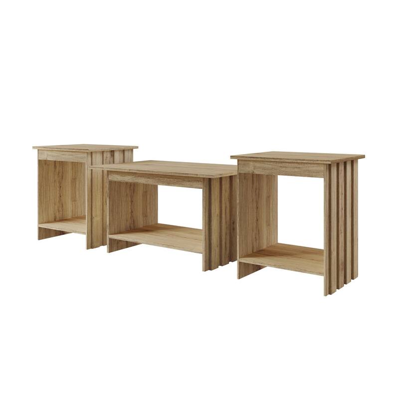CraftPorch Luxury Wooden Coffee Table Set