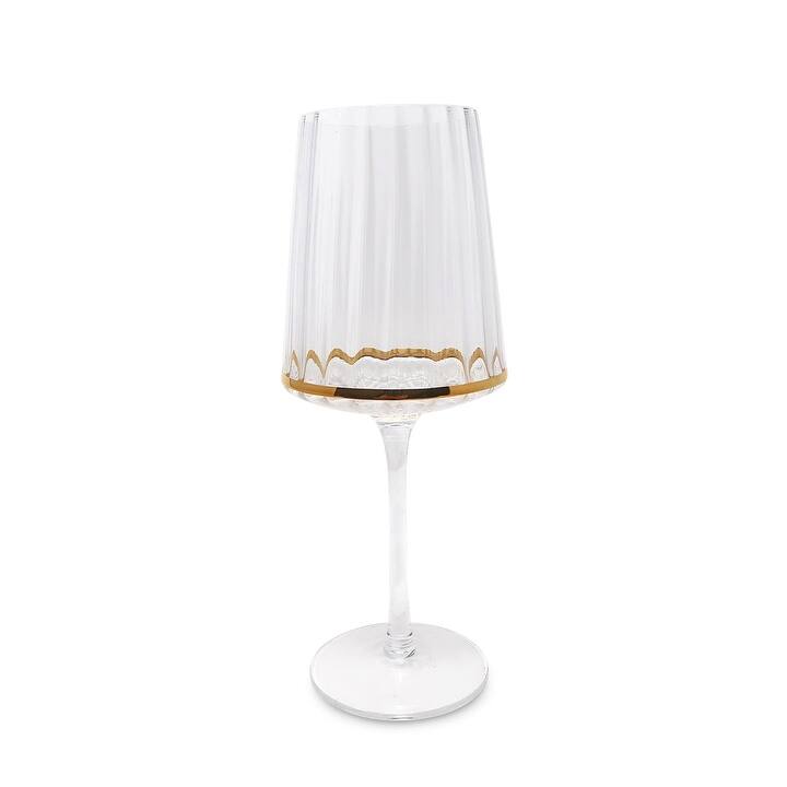 Gold Bottom Rim Glasses, Set of 6 - Wine