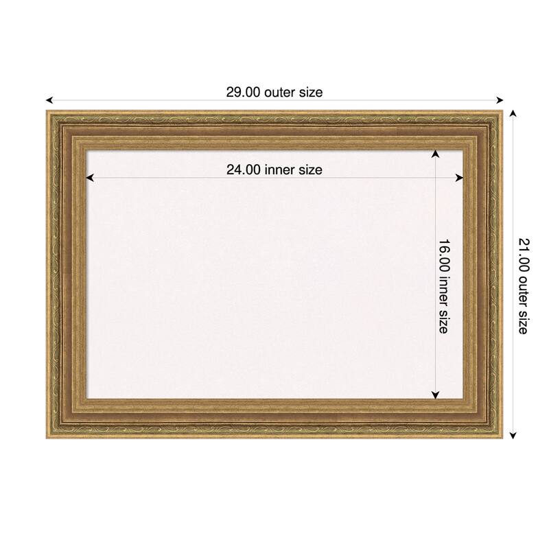 Elliot Gold Framed Cork Board - Bulletin Board, Organization Board, Pin Board - White - 29 x 21 in