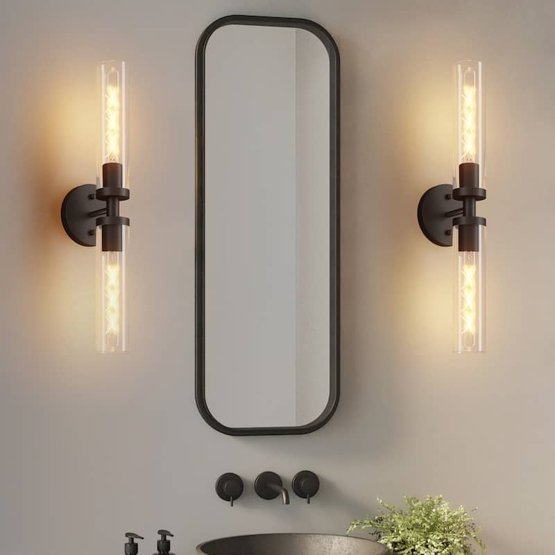 Glass Tube Wall Sconce with Vertical Hanging Design - Type 1