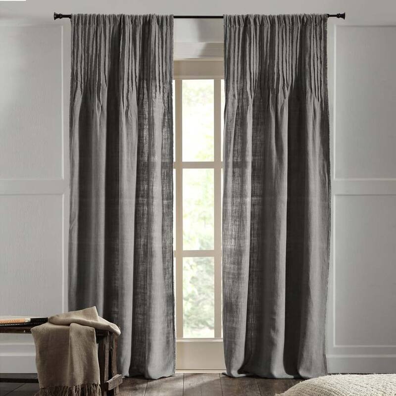 Raylan Linen Curtain, Grey, 108" - Grey