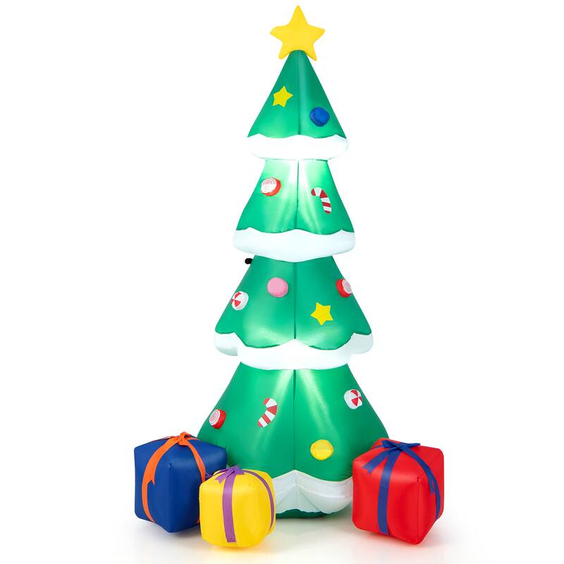 Gymax 6FT Tall Inflatable Blow up Christmas Tree Holiday Decor Tree w/ - See Details