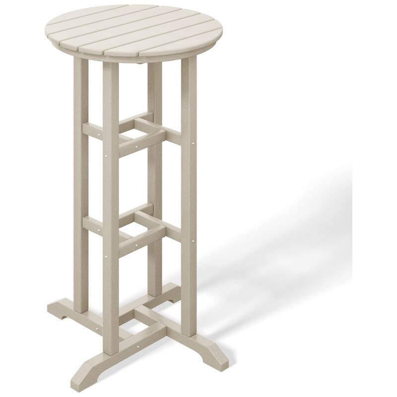 Laguna Hdpe All Weather Outdoor Patio 24" Round Bar Bistro Table - Sand