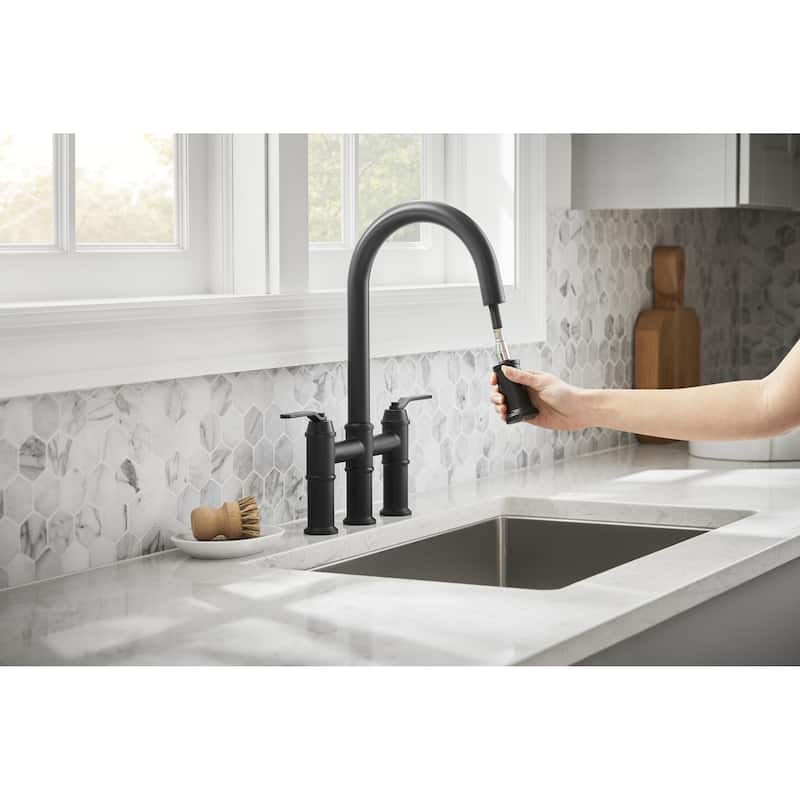 Gerber D434437 Kinzie 1.75 GPM Widespread Bridge Pull Down Kitchen