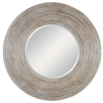 Uttermost Vortex White Washed Round Mirror - 47"W X 2"H X 47"D