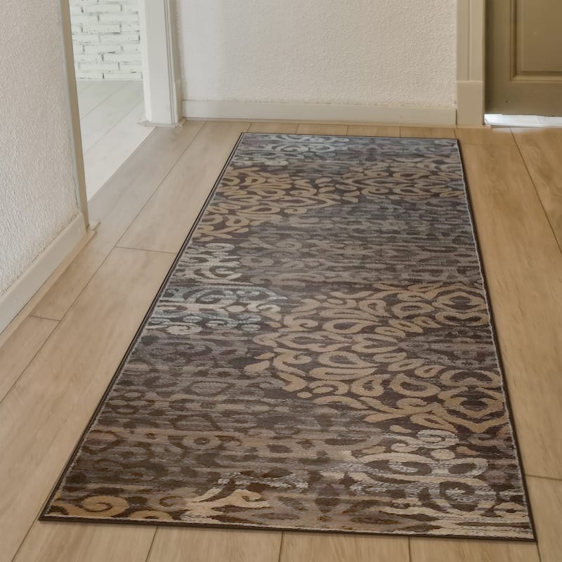 Admire Home Living Plaza Modern Abstract Damask Pattern Area Rug