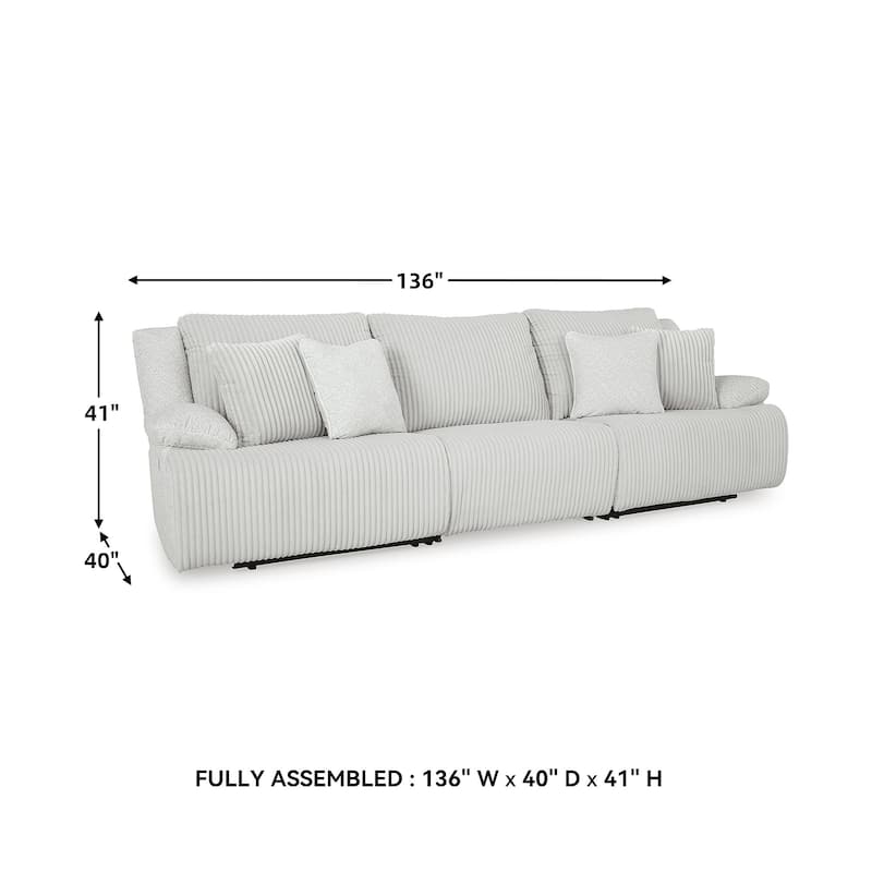 Signature Design by Ashley Top Tier 3-Piece Reclining Sectional Sofa - 128"W x 40"D x 41"H