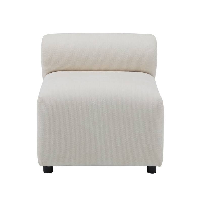 83" Fabric 4-Piece Modular Sectional Sofa with L-Shaped Configuration, High-Resilience Foam, and Solid Wood Frame