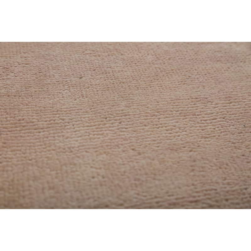 Hand Knotted Oriental 100% Wool Carpet Modern Solid Peach Gabbeh Area Rug - 14' 4'' X 10' 1''