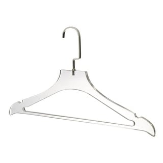 YBM Home Quality Acrylic Clear Coat Hangers, With Bar - Bed Bath ...