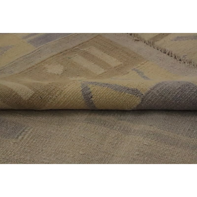 Hand Woven Oriental 100% Wool Carpet Southwestern Tribal Yellow & Gold Kilim Area Rug - 8' 0'' X 4' 10''