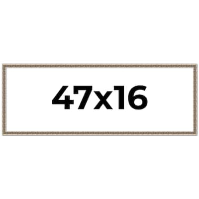 47x16 Frame Silver Versailles Ornate Solid Wood Picture Frame | 1 Inch