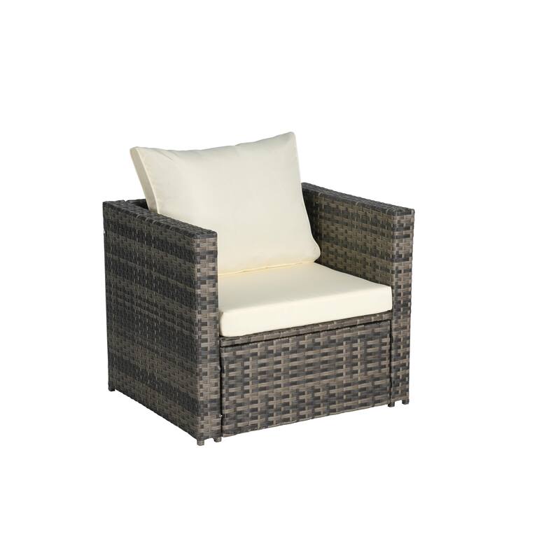 Outdoor Patio Furniture Sets Garden Rattan Chair Wicker Sofa Load 360 LBS 2 Person Seating Group