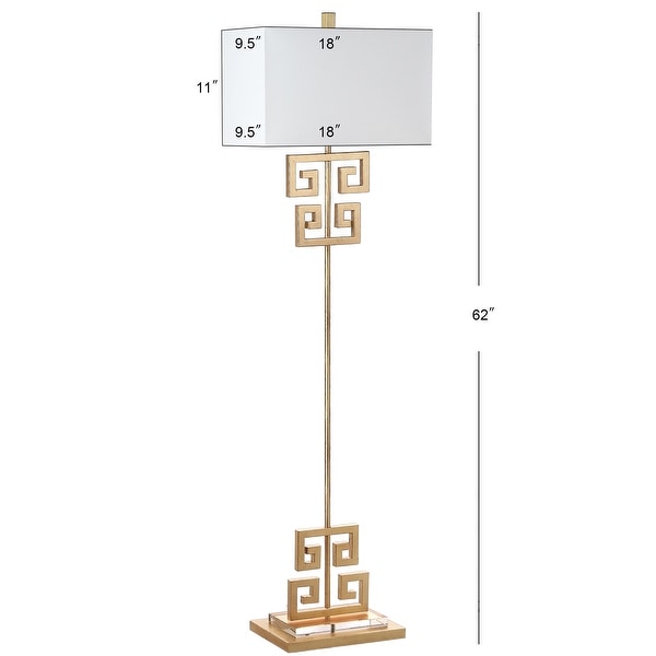 SAFAVIEH Lighting 62-inch Sauna Antique Gold Metal Floor Lamp - 18"x9.5"x62"
