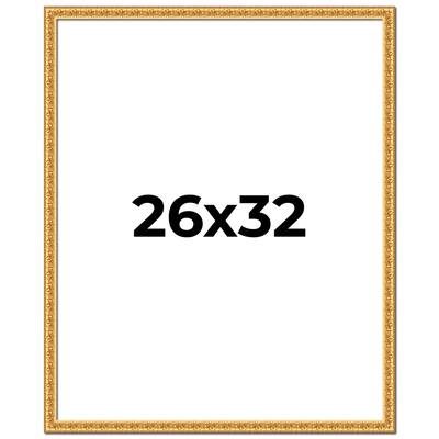 26x32 Frame Gold Real Wood Picture Frame Width 1 inches | Interior
