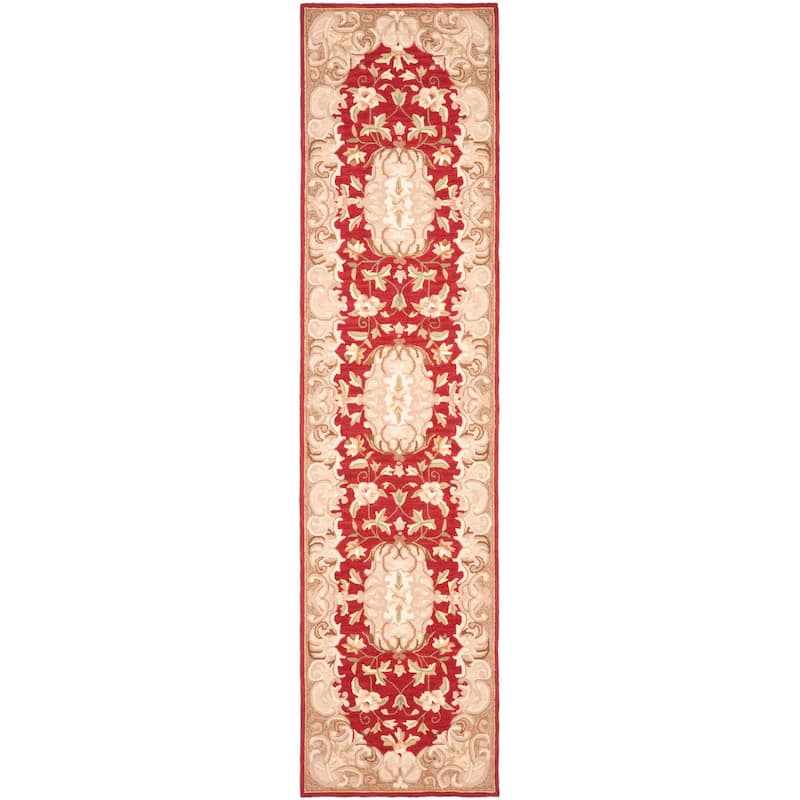 SAFAVIEH Handmade Easy Care Krystal Oriental Rug - 2'6" x 10' Runner - Rust/Sage - Runner