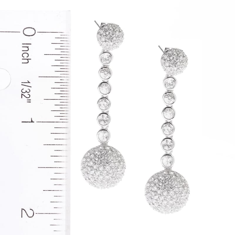 925 Sterling Silver White Natural Zircon Earrings