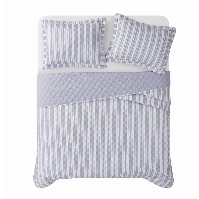 The Farmhouse by Rachel Ashwell Wide Ticking Stripe 3 Piece Quilt Set