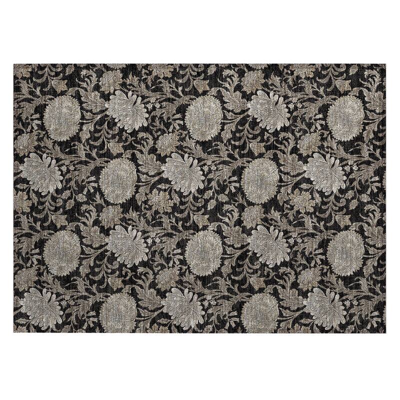 Machine Washable Indoor/ Outdoor Chantille Floral Rug