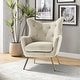preview thumbnail 19 of 107, Eusebio Tufted Velvet Accent Chair with Wingback, Arms, and Metal Gold Legs for Living Room or Bedroom by HULALA HOME TAN