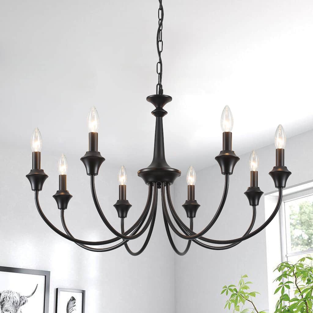 8-Light 28.34 in. Traditional Chandelier for Kitchen Living Room