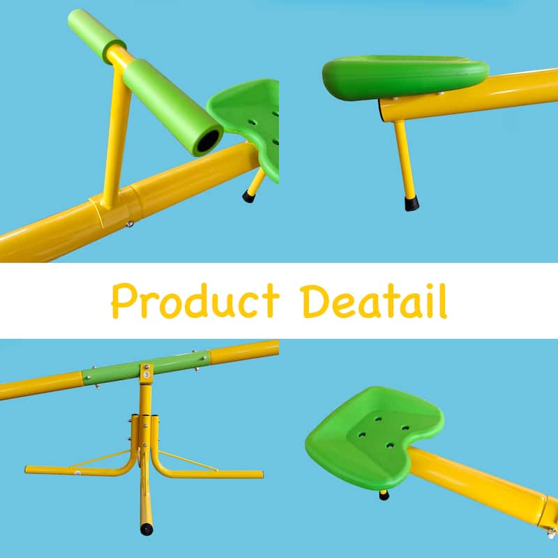 Upgraded Seesaw,Swiveling 360 Degrees Toddlers Sit and Spin Teeter Totter, Kids Outdoor Play Equipment for Backyard Playground