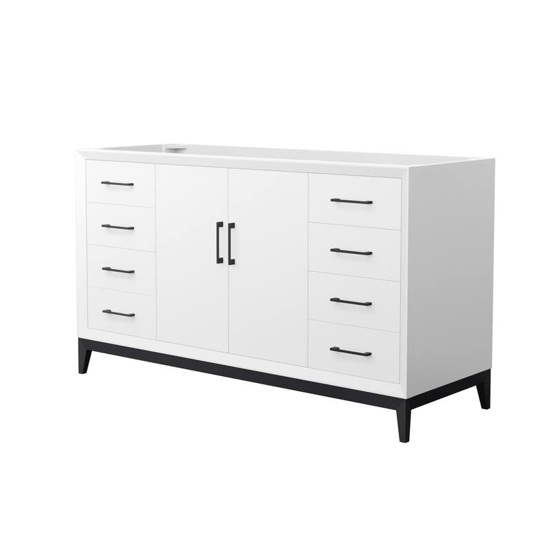 Wyndham Collection WCH818160S-CXSXX-MXX Amici 60" Single Free Standing - White / Matte Black Hardware