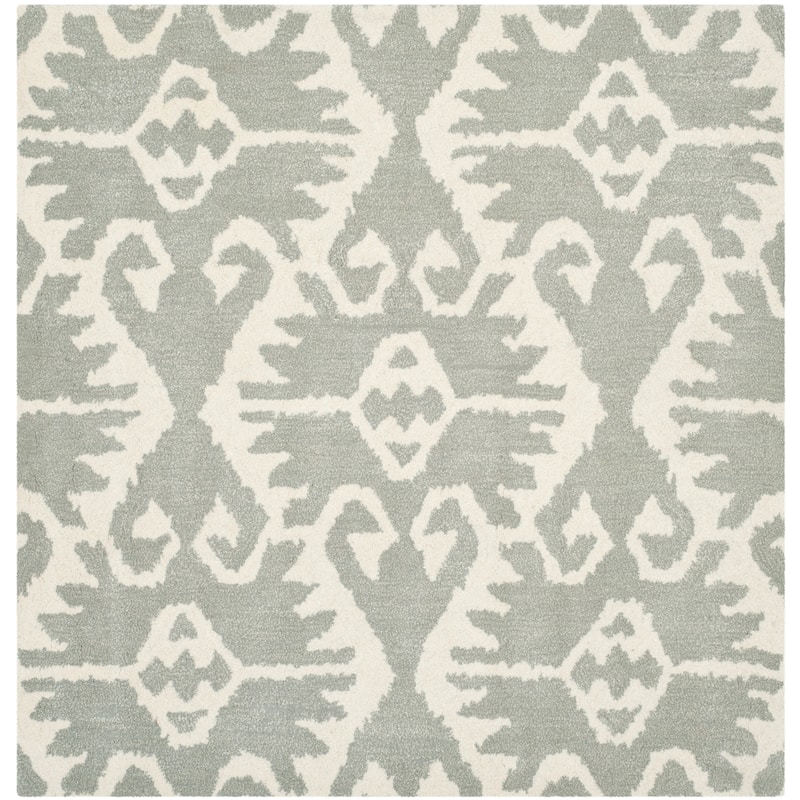 SAFAVIEH Handmade Wyndham Bekin Modern Wool Rug - 5' Square - Grey/Ivory