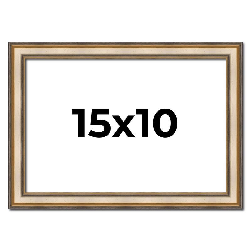 15x10 Frame Gold Solid Wood Shadow Box Width 1.5 Inches | Interior Frame Depth 2 3/8 Inches