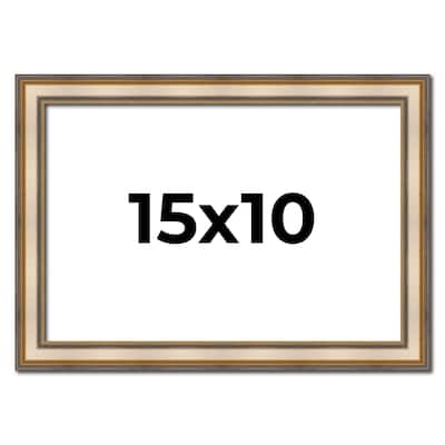 15x10 Frame Gold Solid Wood Shadow Box Width 1.5 Inches | Interior Frame Depth 2 3/8 Inches