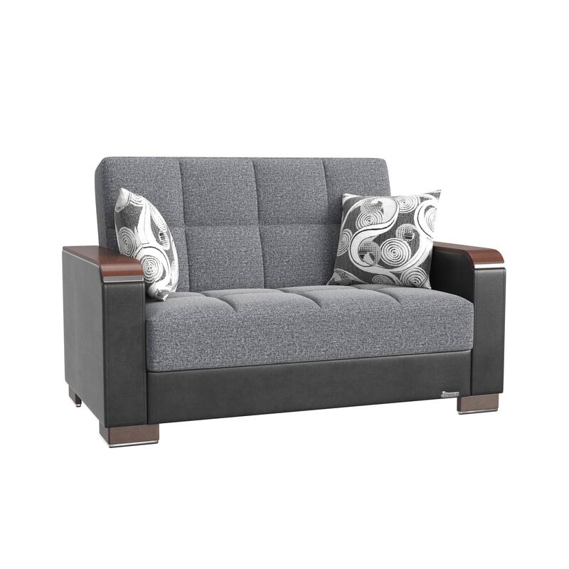 Collection Upholstered Convertible Loveseat With Storage