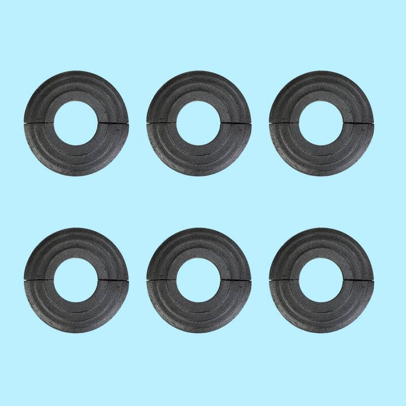 Black Aluminum Radiator Flanges Escutcheon Ring Plate Easy Snap On 1.25" ID 3" OD IPS Rust Resistant Pack of 6 Renovators Supply