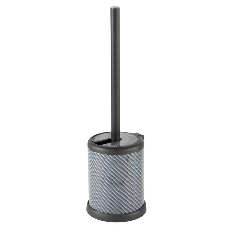Bath Bliss Self Closing Lid Toilet Brush and Holder in Stainless Steel
