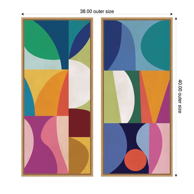 Kate and Laurel Abstract Panels 2 Piece Framed Canvas Wall Art Set by Rachel Lee