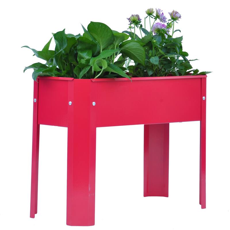 Outdoor Elevated Garden Bed for Flowers and Vegetables with Drainage Hole